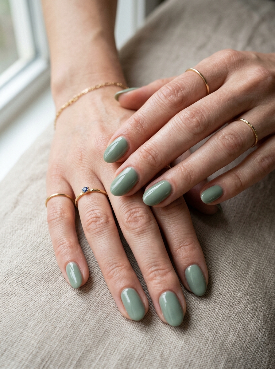 Sage Green Nails